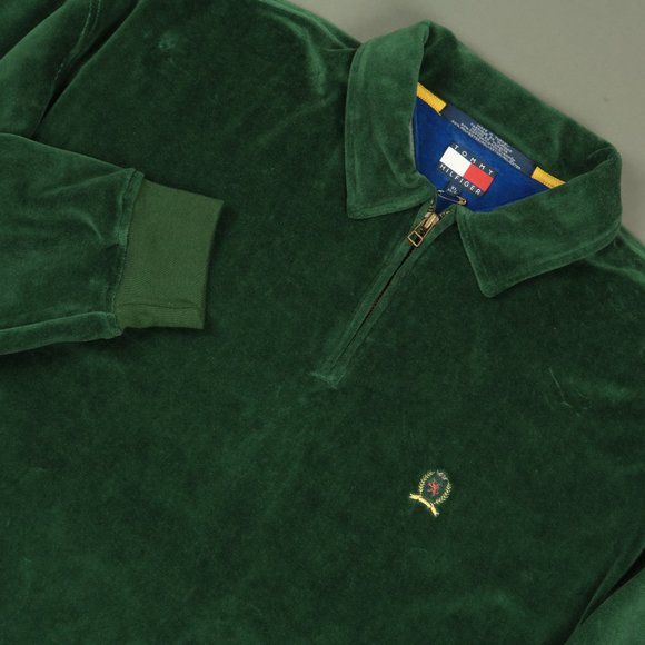 Tommy Hilfiger Other - Vintage 1990s Tommy Hilfiger Velour Long Sleeeve Pullover in Green Size XL